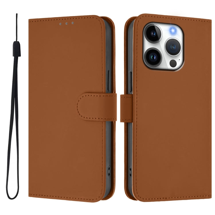 เคสโทรศัพท์หนังสีพื้นสัมผัสนุ่มพร้อมสายคล้อง สำหรับ iPhone 16 Pro, สำหรับ iPhone 16 Plus