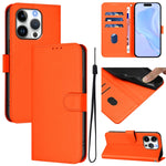 เคสโทรศัพท์หนังสีพื้นสัมผัสนุ่มพร้อมสายคล้อง สำหรับ iPhone 16 Pro, สำหรับ iPhone 16 Plus