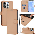 เคสโทรศัพท์หนังสีพื้นสัมผัสนุ่มพร้อมสายคล้อง สำหรับ iPhone 16 Pro, สำหรับ iPhone 16 Plus