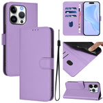 เคสโทรศัพท์หนังสีพื้นสัมผัสนุ่มพร้อมสายคล้อง สำหรับ iPhone 16 Pro, สำหรับ iPhone 16 Plus