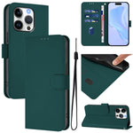 เคสโทรศัพท์หนังสีพื้นสัมผัสนุ่มพร้อมสายคล้อง สำหรับ iPhone 16 Pro, สำหรับ iPhone 16 Plus