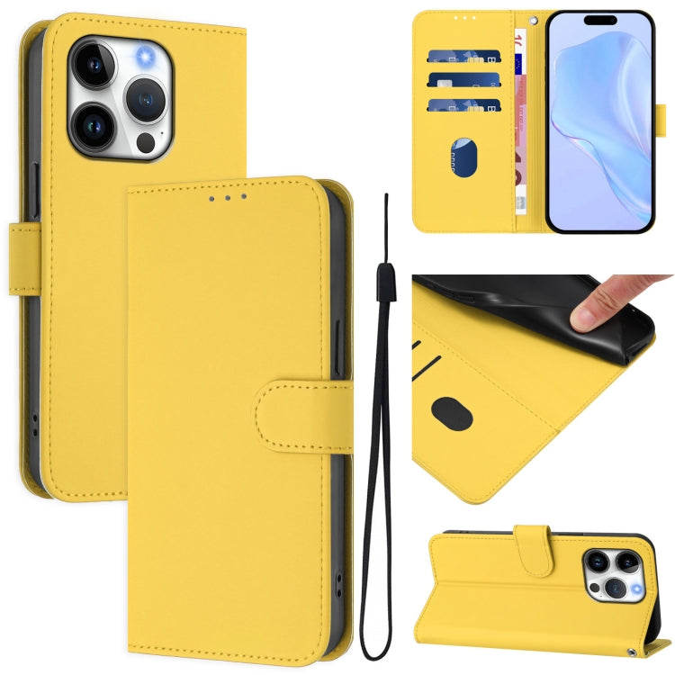 เคสโทรศัพท์หนังสีพื้นสัมผัสนุ่มพร้อมสายคล้อง สำหรับ iPhone 16 Pro, สำหรับ iPhone 16 Plus
