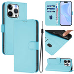 เคสโทรศัพท์หนังสีพื้นสัมผัสนุ่มพร้อมสายคล้อง สำหรับ iPhone 16 Pro, สำหรับ iPhone 16 Plus