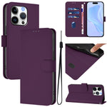 เคสโทรศัพท์หนังสีพื้นสัมผัสนุ่มพร้อมสายคล้อง สำหรับ iPhone 16 Pro, สำหรับ iPhone 16 Plus