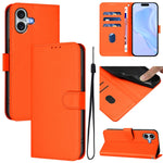 เคสโทรศัพท์หนังสีพื้นสัมผัสนุ่มพร้อมสายคล้อง สำหรับ iPhone 16 Pro, สำหรับ iPhone 16 Plus