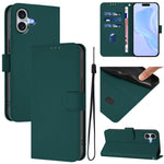 เคสโทรศัพท์หนังสีพื้นสัมผัสนุ่มพร้อมสายคล้อง สำหรับ iPhone 16 Pro, สำหรับ iPhone 16 Plus