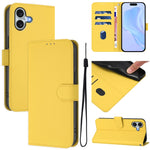 เคสโทรศัพท์หนังสีพื้นสัมผัสนุ่มพร้อมสายคล้อง สำหรับ iPhone 16 Pro, สำหรับ iPhone 16 Plus