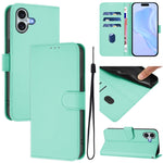 เคสโทรศัพท์หนังสีพื้นสัมผัสนุ่มพร้อมสายคล้อง สำหรับ iPhone 16 Pro, สำหรับ iPhone 16 Plus
