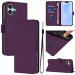 เคสโทรศัพท์หนังสีพื้นสัมผัสนุ่มพร้อมสายคล้อง สำหรับ iPhone 16 Pro, สำหรับ iPhone 16 Plus