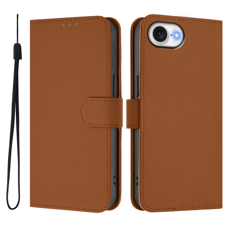 เคสโทรศัพท์หนังสีพื้นสัมผัสนุ่มพร้อมสายคล้อง สำหรับ iPhone 17e / 16e, สำหรับ iPhone 17 Pro Max