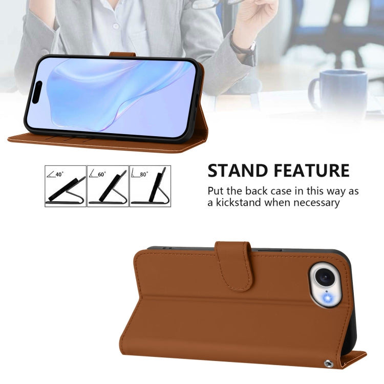 เคสโทรศัพท์หนังสีพื้นสัมผัสนุ่มพร้อมสายคล้อง สำหรับ iPhone 17e / 16e, สำหรับ iPhone 17 Pro Max