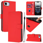 เคสโทรศัพท์หนังสีพื้นสัมผัสนุ่มพร้อมสายคล้อง สำหรับ iPhone 17e / 16e, สำหรับ iPhone 17 Pro Max