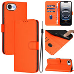 เคสโทรศัพท์หนังสีพื้นสัมผัสนุ่มพร้อมสายคล้อง สำหรับ iPhone 17e / 16e, สำหรับ iPhone 17 Pro Max