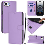 เคสโทรศัพท์หนังสีพื้นสัมผัสนุ่มพร้อมสายคล้อง สำหรับ iPhone 17e / 16e, สำหรับ iPhone 17 Pro Max