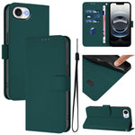 เคสโทรศัพท์หนังสีพื้นสัมผัสนุ่มพร้อมสายคล้อง สำหรับ iPhone 17e / 16e, สำหรับ iPhone 17 Pro Max