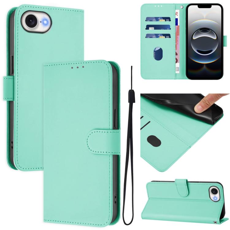 เคสโทรศัพท์หนังสีพื้นสัมผัสนุ่มพร้อมสายคล้อง สำหรับ iPhone 17 Pro, สำหรับ iPhone 17