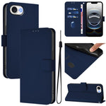 เคสโทรศัพท์หนังสีพื้นสัมผัสนุ่มพร้อมสายคล้อง สำหรับ iPhone 17e / 16e, สำหรับ iPhone 17 Pro Max