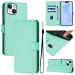 เคสหนังโทรศัพท์สีพื้นสัมผัสนุ่มพร้อมสายคล้อง สำหรับ iPhone 14 / 13, iPhone 14 Pro