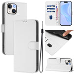เคสหนังโทรศัพท์สีพื้นสัมผัสนุ่มพร้อมสายคล้อง สำหรับ iPhone 14 / 13, iPhone 14 Pro