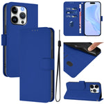 เคสหนังโทรศัพท์สีพื้นสัมผัสนุ่มพร้อมสายคล้อง สำหรับ iPhone 14 / 13, iPhone 14 Pro