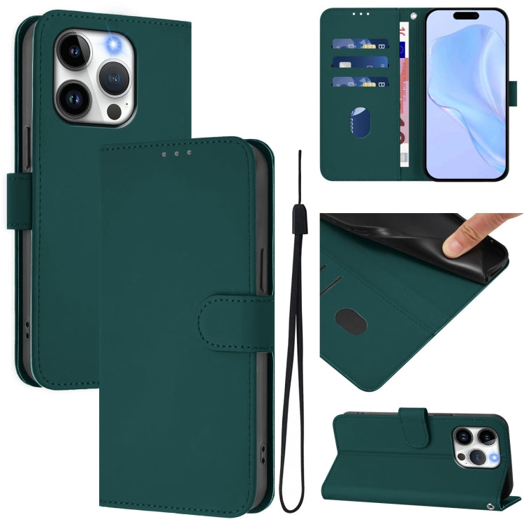 เคสหนังโทรศัพท์สีพื้นสัมผัสนุ่มพร้อมสายคล้อง สำหรับ iPhone 14 / 13, iPhone 14 Pro