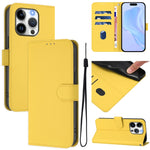 เคสหนังโทรศัพท์สีพื้นสัมผัสนุ่มพร้อมสายคล้อง สำหรับ iPhone 14 / 13, iPhone 14 Pro