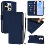 เคสหนังโทรศัพท์สีพื้นสัมผัสนุ่มพร้อมสายคล้อง สำหรับ iPhone 14 / 13, iPhone 14 Pro