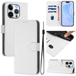 เคสหนังโทรศัพท์สีพื้นสัมผัสนุ่มพร้อมสายคล้อง สำหรับ iPhone 14 / 13, iPhone 14 Pro