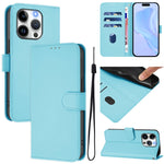 เคสหนังโทรศัพท์สีพื้นสัมผัสนุ่มพร้อมสายคล้อง สำหรับ iPhone 14 / 13, iPhone 14 Pro