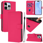 Skin Feel Solid Color Leather Phone Case with Lanyard, For iPhone 13 Pro Max, For iPhone 13 Pro