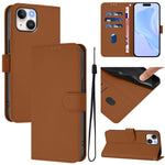 Skin Feel Solid Color Leather Phone Case with Lanyard, For iPhone 13 mini, For iPhone 12 / 12 Pro