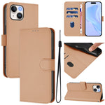 Skin Feel Solid Color Leather Phone Case with Lanyard, For iPhone 13 mini, For iPhone 12 / 12 Pro