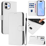 Skin Feel Solid Color Leather Phone Case with Lanyard, For iPhone 13 mini, For iPhone 12 / 12 Pro