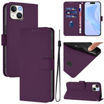 Skin Feel Solid Color Leather Phone Case with Lanyard, For iPhone 12 Pro Max, For iPhone 12 mini