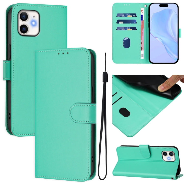 Skin Feel Solid Color Leather Phone Case with Lanyard, For iPhone 11 Pro Max, For iPhone 11