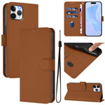 Skin Feel Solid Color Leather Phone Case with Lanyard, For iPhone 11 Pro, For iPhone XS / X