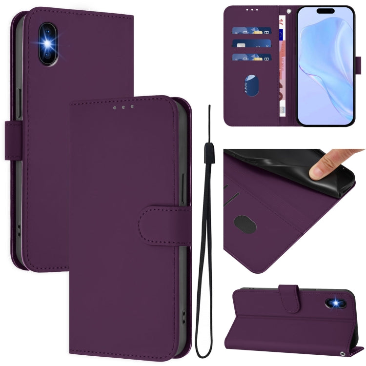 Skin Feel Solid Color Leather Phone Case with Lanyard, For iPhone 11 Pro, For iPhone XS / X
