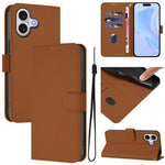เคสโทรศัพท์หนังสีพื้นสัมผัสนุ่มพร้อมสายคล้อง สำหรับ iPhone 17 Pro, สำหรับ iPhone 17