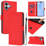 เคสโทรศัพท์หนังสีพื้นสัมผัสนุ่มพร้อมสายคล้อง สำหรับ iPhone 17 Pro, สำหรับ iPhone 17