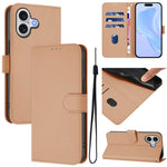 เคสโทรศัพท์หนังสีพื้นสัมผัสนุ่มพร้อมสายคล้อง สำหรับ iPhone 17 Pro, สำหรับ iPhone 17