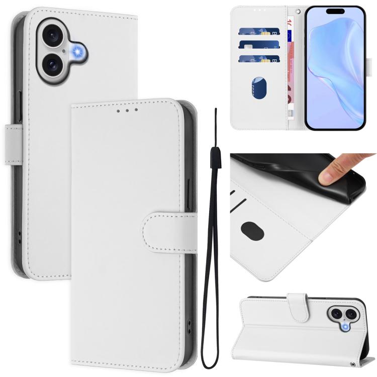เคสโทรศัพท์หนังสีพื้นสัมผัสนุ่มพร้อมสายคล้อง สำหรับ iPhone 17 Pro, สำหรับ iPhone 17