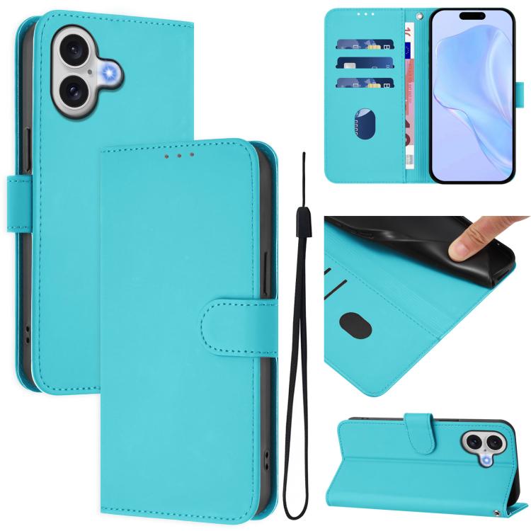 เคสโทรศัพท์หนังสีพื้นสัมผัสนุ่มพร้อมสายคล้อง สำหรับ iPhone 17 Pro, สำหรับ iPhone 17