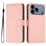 เคสโทรศัพท์หนังสีพื้นสัมผัสนุ่มพร้อมสายคล้อง สำหรับ iPhone 17e / 16e, สำหรับ iPhone 17 Pro Max