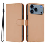 เคสโทรศัพท์หนังสีพื้นสัมผัสนุ่มพร้อมสายคล้อง สำหรับ iPhone 17e / 16e, สำหรับ iPhone 17 Pro Max