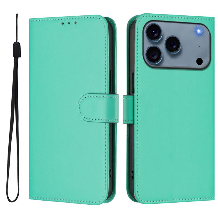 เคสโทรศัพท์หนังสีพื้นสัมผัสนุ่มพร้อมสายคล้อง สำหรับ iPhone 17e / 16e, สำหรับ iPhone 17 Pro Max