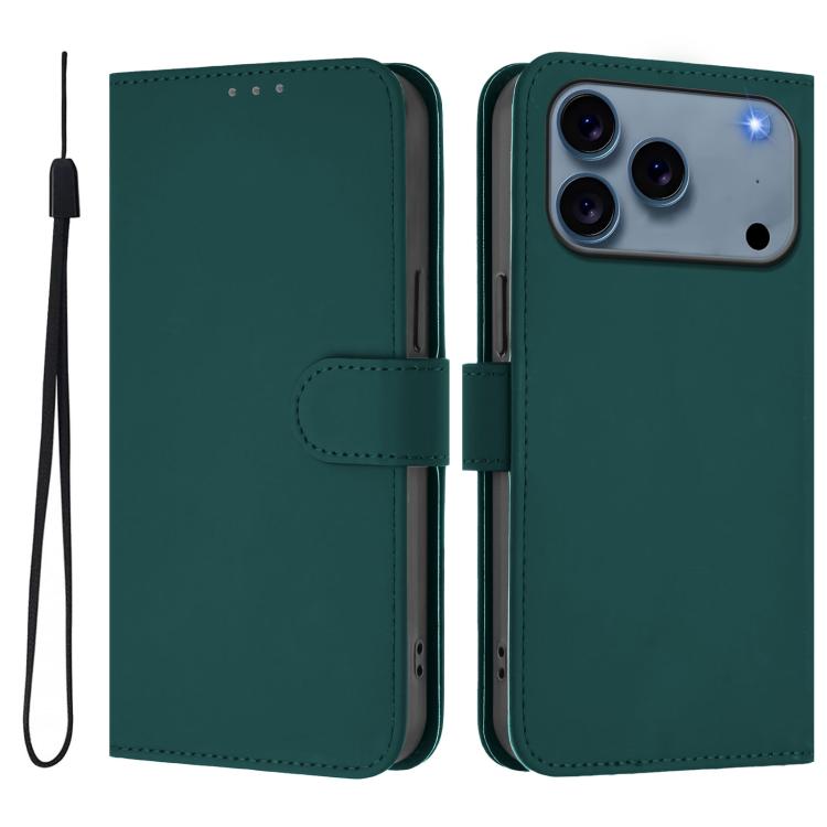 เคสโทรศัพท์หนังสีพื้นสัมผัสนุ่มพร้อมสายคล้อง สำหรับ iPhone 17e / 16e, สำหรับ iPhone 17 Pro Max