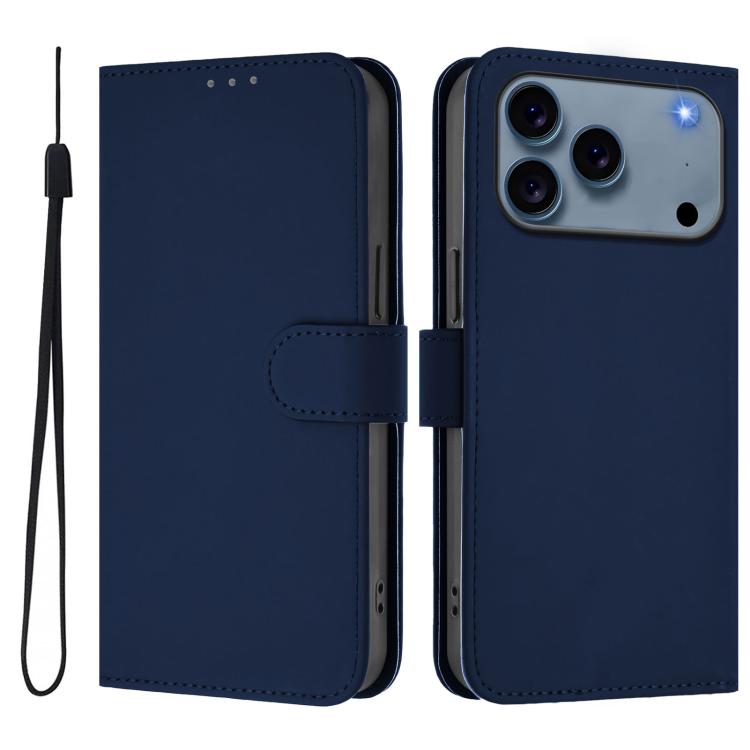 เคสโทรศัพท์หนังสีพื้นสัมผัสนุ่มพร้อมสายคล้อง สำหรับ iPhone 17e / 16e, สำหรับ iPhone 17 Pro Max