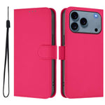 เคสโทรศัพท์หนังสีพื้นสัมผัสนุ่มพร้อมสายคล้อง สำหรับ iPhone 17e / 16e, สำหรับ iPhone 17 Pro Max