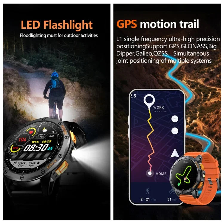 นาฬิกาอัจฉริยะ LEMFO K67 ขนาด 1.43 นิ้ว หน้าจอ AMOLED พร้อม GPS สำหรับกีฬา รองรับการโทรผ่านบลูทูธ / ตรวจสุขภาพ