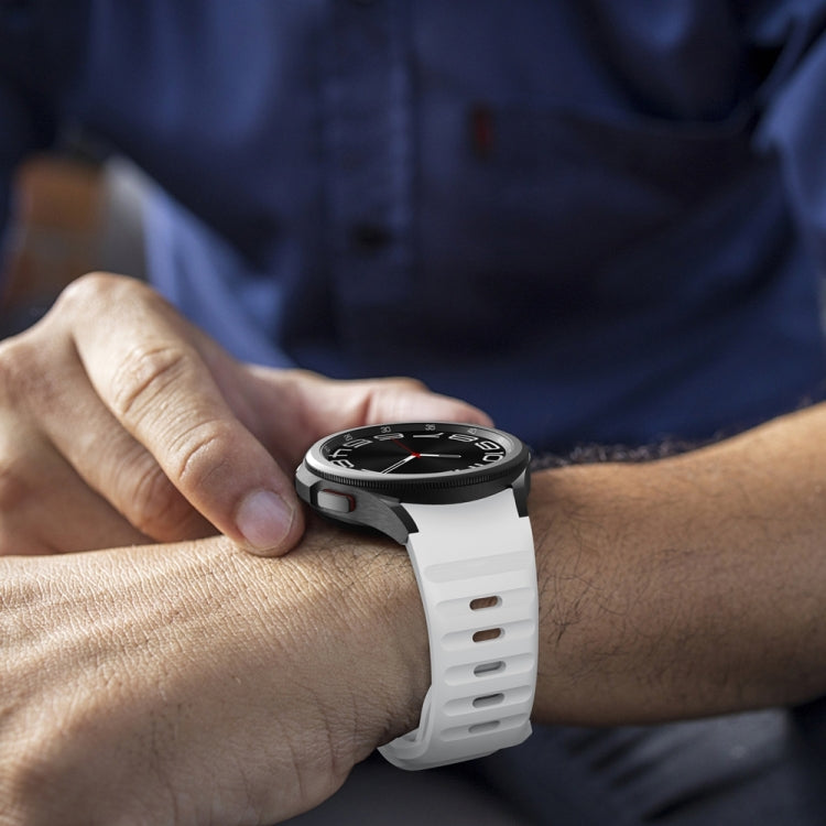 สายรัดนาฬิกาซิลิโคนลายคลื่นพร้อมหัวเข็มขัดกลับด้าน สำหรับ Samsung Galaxy Watch 7 / 6 / 5 / 4